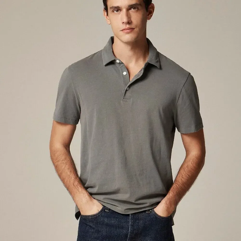 NWT J Crew Slim Fit Sueded Cotton Polo Shirt Size Large